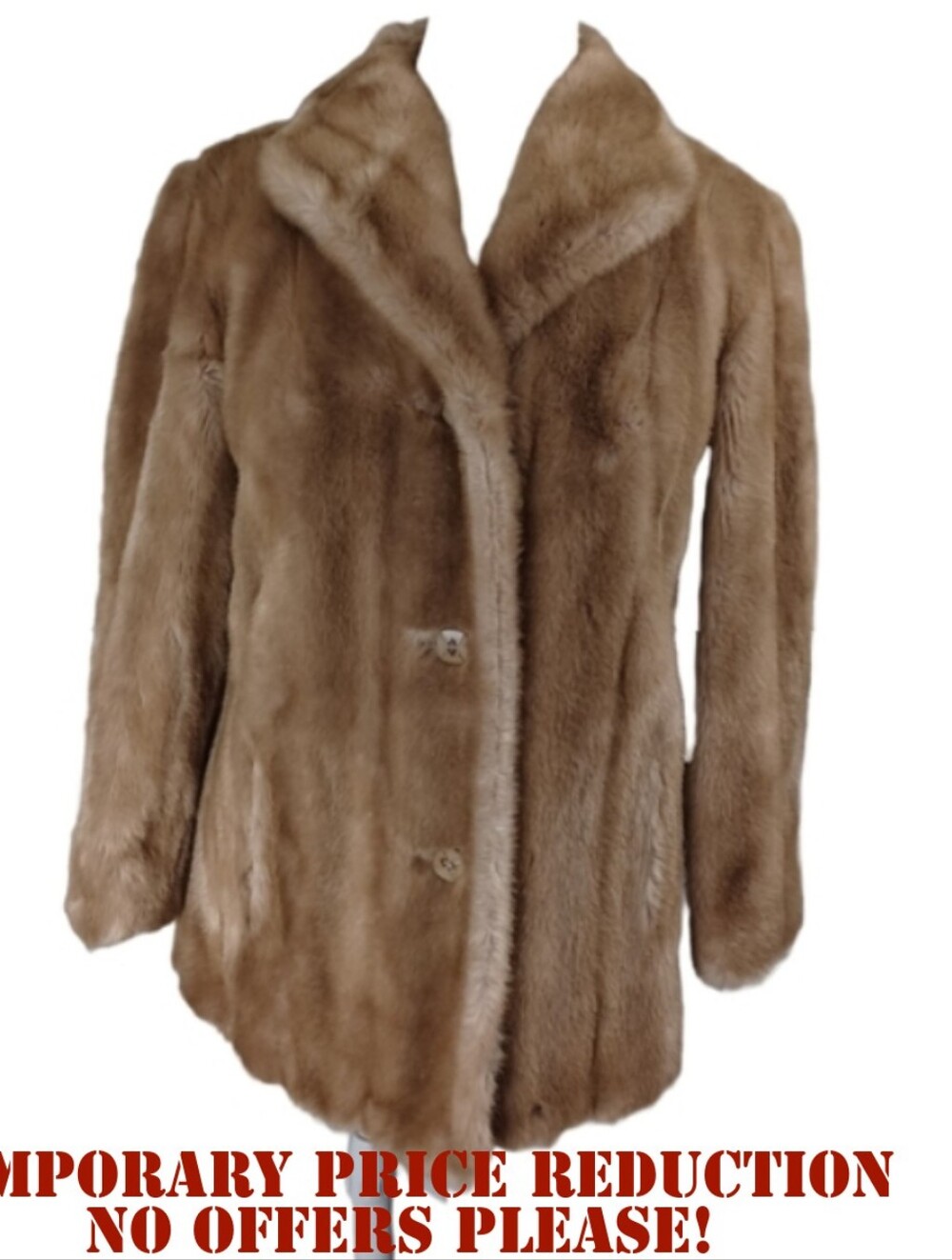 VINTAGE MINCARA BY RUSSEL TAYLOR FAUX FUR COAT SIZE L
